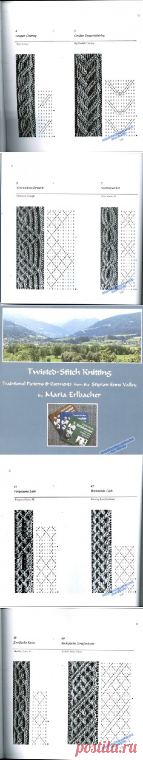 Twisted-Stitch Knitting (Книга с арановыми узорами).