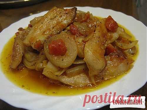 Сало с луком и томатами / Мясные вторые блюда / Кукорама — вкусные рецепты!
