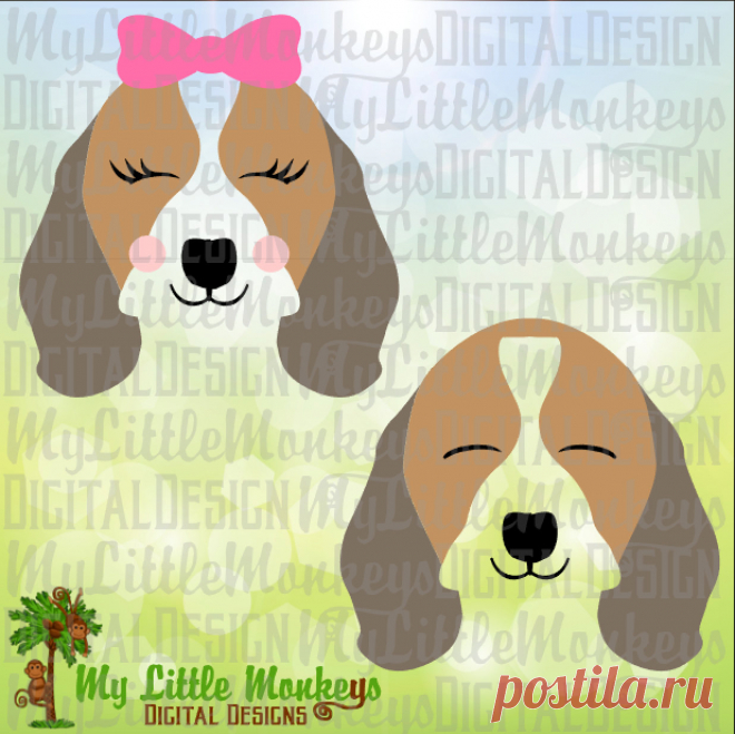 Cute Hound Dog Puppy Face Design Design Commercial Use SVG | Etsy
