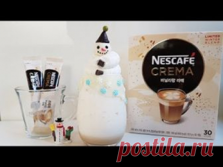 y.na 홈카페 _ 네스카페 크레마 바닐라향 라떼 _ 바닐라 프라푸치노 _ nescafe crema vanilla latte _ vanilla frappuccino