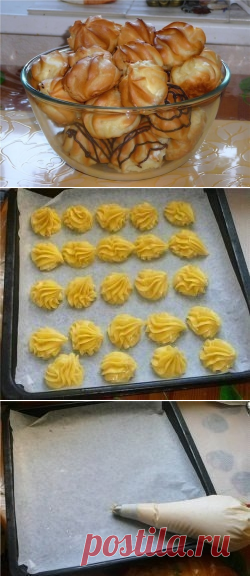 Как приготовить профитроли с заварным кремом - рецепт, ингредиенты и фотографии