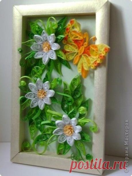Вот и я заболела квиллингом. Это мои первые ромашки.... | Страна Мастеров