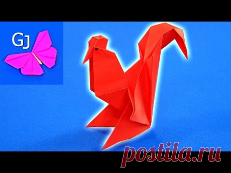 Оригами Огненный Петух из бумаги