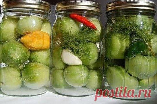 Рецепты по заготовке зелёных помидор 
(Скоро понадобятся  )