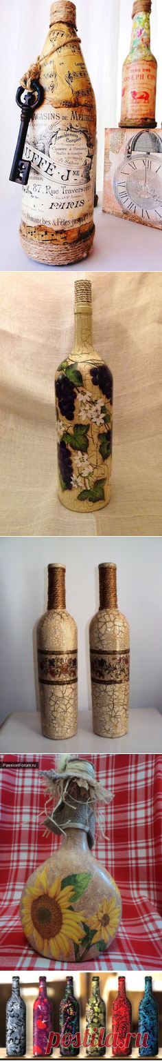 Праздничное декорирование бутылок / Рукоделие / Декориране / Pinme.ru / Pinme