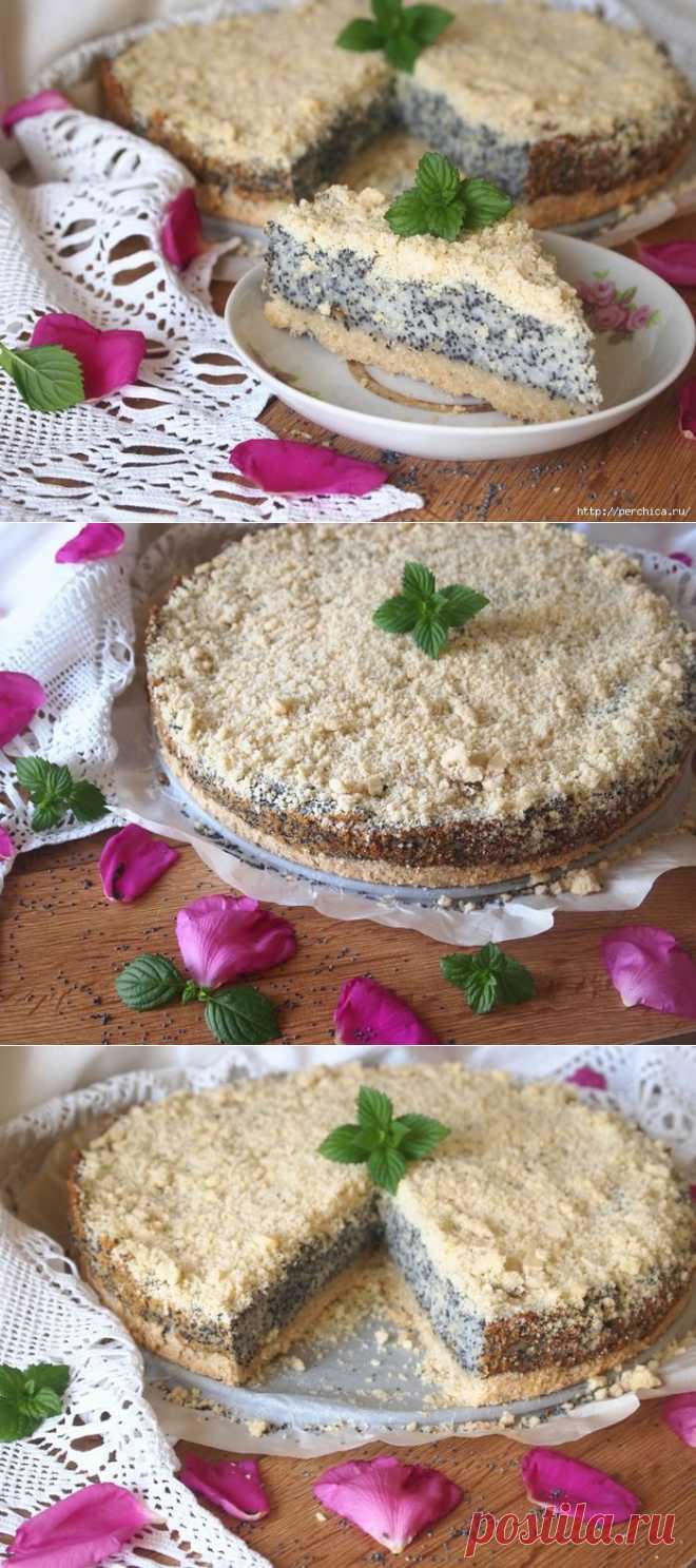 Творожно-маковый пирог из овсяных хлопьев