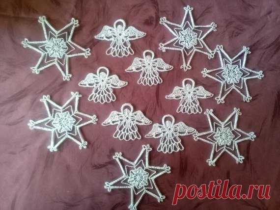 Crochet snowflakes set of 12 snowflakes handmade snowflakes