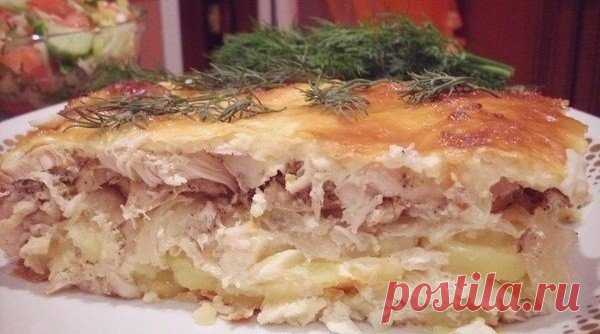 Сочная запеканка с курочкой.