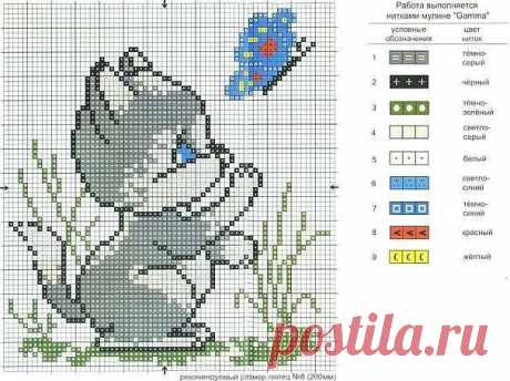 Схемы вышивки крестом ЖИВОТНЫЕ | 81 фотография