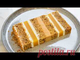 МОРКОВНЫЙ ТОРТ с апельсиновым МАРМЕЛАДОМ ?и КАРАМЕЛЬНЫМ муссом РЕЦЕПТМорковный бисквит (18 см)4 яйца (1с)260 г сахаращепотка соли270 г муки13 г разрыхлителя1 чл корицы1/3 чл имбирящепотка мускатного орехащепотка гвоздики280 г морковицедра двух апельсинов115 г грецких орехов150 г растопленного сливочного масла200 г апельсинового сока для пропитки...