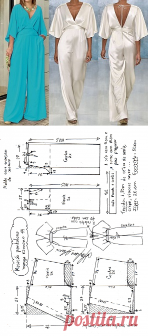 Macacão pantalona manga kimono – Marlene Mukai