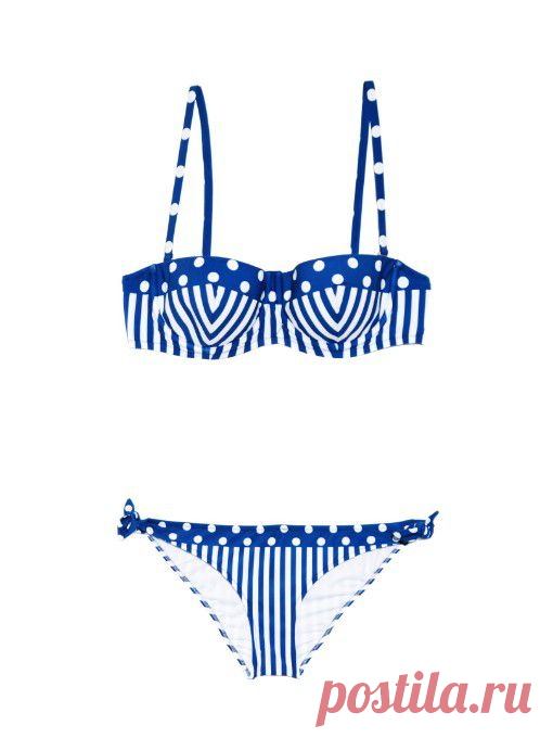 Точечные и полоса-принт балконет бикини | Dolce & Gabbana | MATCHESFASHION.COM