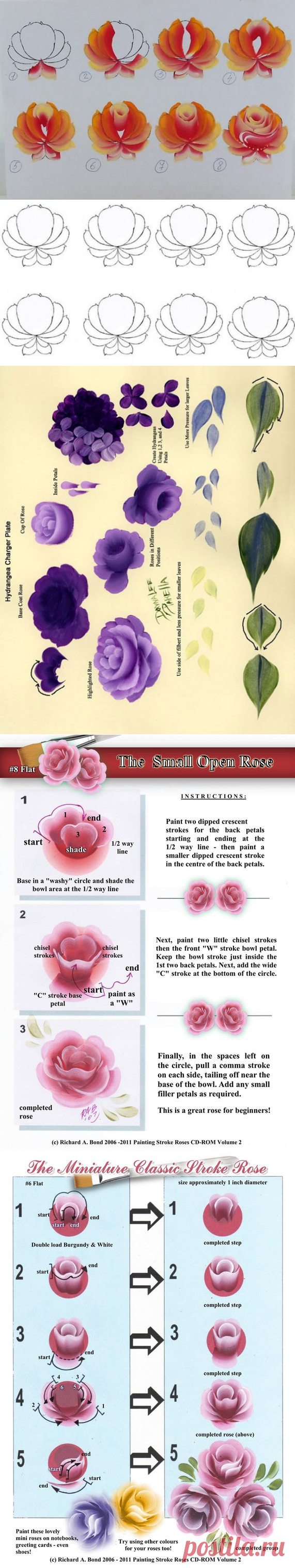 Двойной мазок: учимся рисовать цветы — Сделай сам, идеи для творчества - DIY Ideas