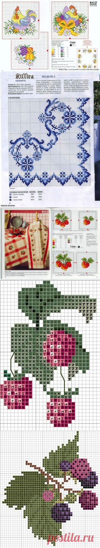 ДЛЯ КУХНИ / Вышивка / Схемы вышивки крестом