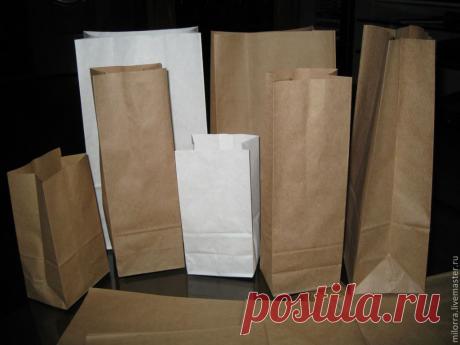 СВОДКА РАЗМЕРОВ! Крафт-пакет с плоским дном - белый,Крафт-бумага,крафт-пакет