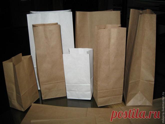 СВОДКА РАЗМЕРОВ! Крафт-пакет с плоским дном - белый,Крафт-бумага,крафт-пакет