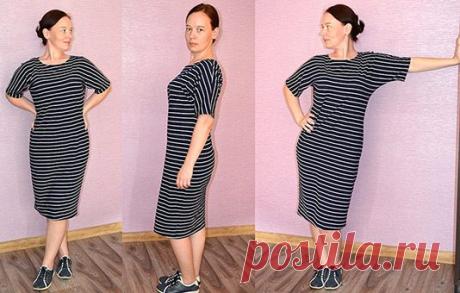 Крой и пошив платья с цельнокроеным рукавом