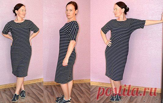 Крой и пошив платья с цельнокроеным рукавом