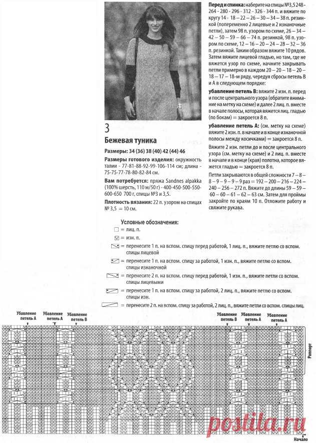 Связать тунику спицами