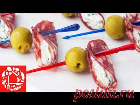Быстрая закуска на шпажках на Праздничный Стол! Канапе с колбасой