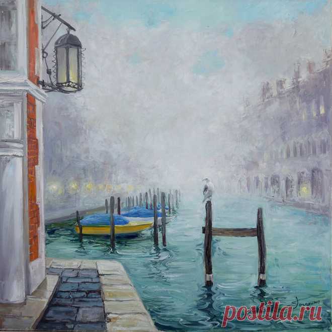 "Туман и чайка" 50х50