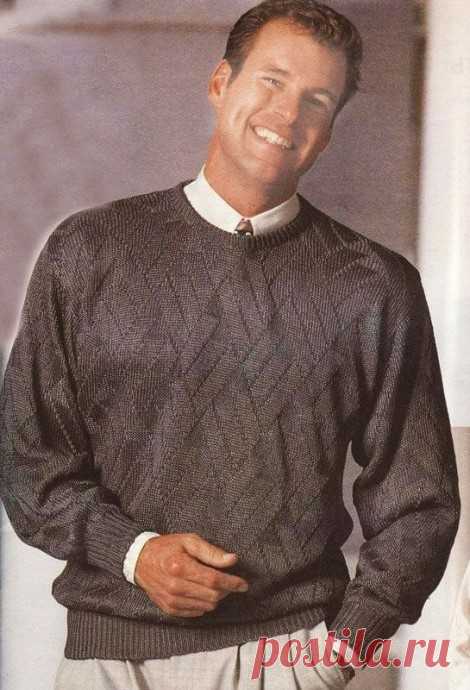 Вяжем мужчинам: джемпер спицами