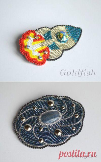 Брошки космические полукомические | biser.info - всё о бисере и бисерном творчестве