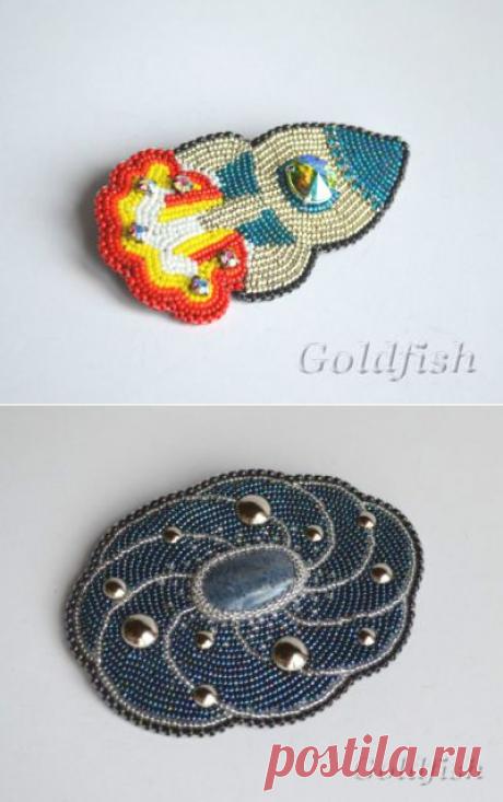 Брошки космические полукомические | biser.info - всё о бисере и бисерном творчестве