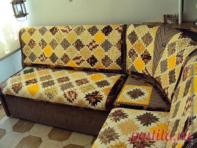 Лоскутная обивка для дивана.МК