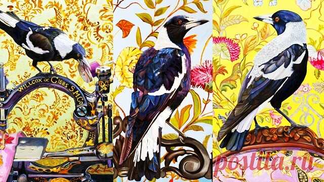 Черный ворон и серая ворона...Австралийская художница Fiona Smith