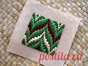 Имитация вышивки Bargello (барджелло, баргелло) из полимерной глины - Ярмарка Мастеров - ручная работа, handmade