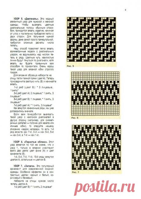 Двухцветные узоры спицами: схемы, фото, видео