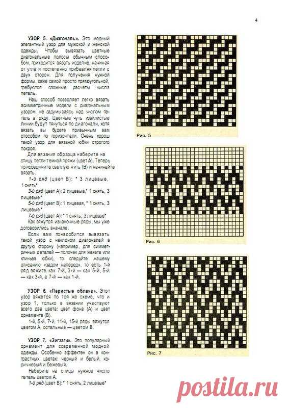 Двухцветные узоры спицами: схемы, фото, видео