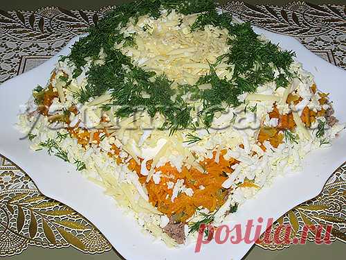 Салат с куриной печенью