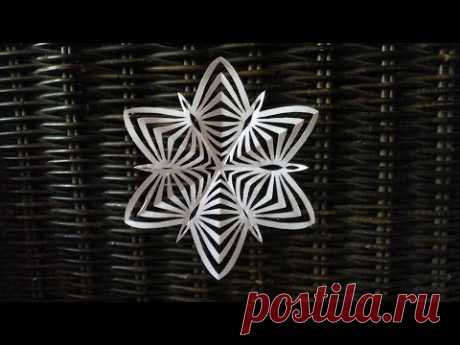Снежинка из бумаги Как вырезать снежинки Схема Snowflakes from paper Schneeflocke aus Papier