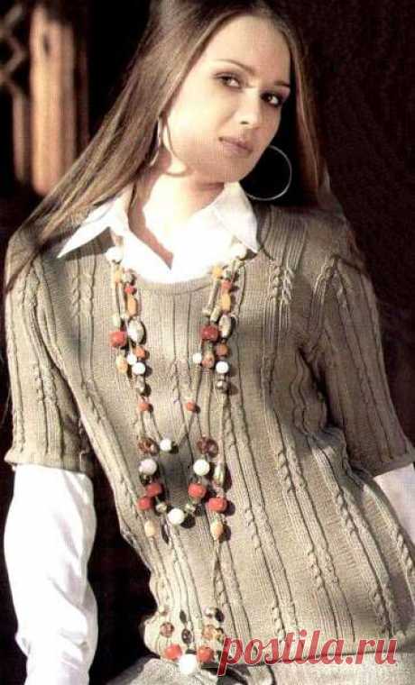 Связать на вязальной машине джемпер с коротким рукавом