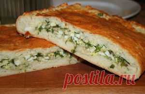 Пирог луковый с яйцом и зеленью | vkusnyymir