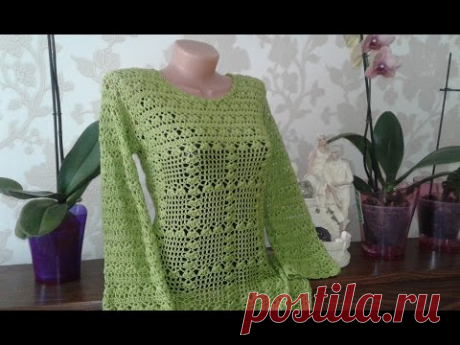 Платье крючком. Платье - футляр // Knit crochet dress // Women's knitting - YouTube
