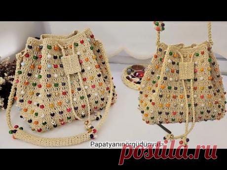 нигде нет в наличии / как сшить модель сумки-ведра крючком из бисера