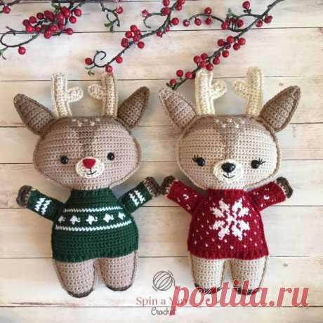 Вязаные Рождественские олени