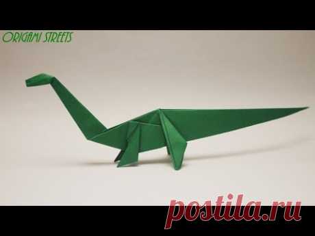 Как сделать динозавра из бумаги. Оригами динозавр из бумаги