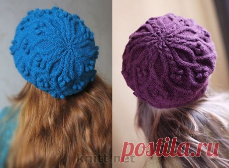 Вязаный спицами берет | knitt.net | Все о вязании