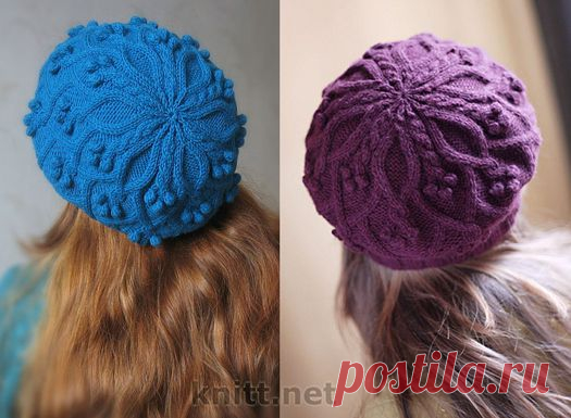Вязаный спицами берет | knitt.net | Все о вязании