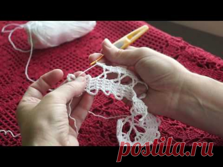 Вязание кружева в технике брюгге часть 3(crochet Bruges)针织布鲁日 (узор#29)