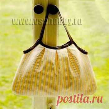 Жёлтая полосатая сумка своими руками | Своими руками