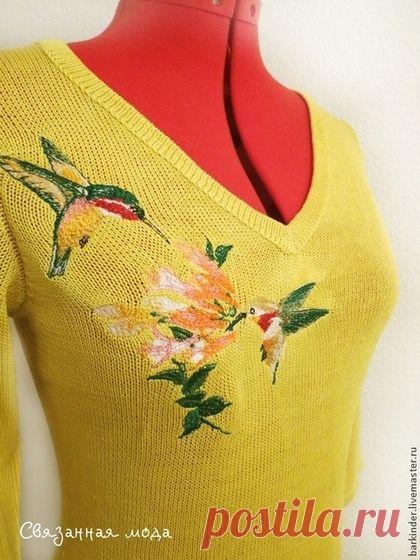 Купить Вязаное шёлковое платье "Колибри" - платье, платье вязаное, Платье нарядное