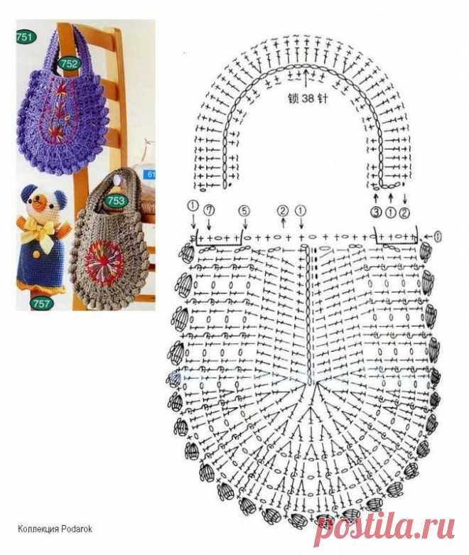 связать детскую сумочку крючком схема - Сумки