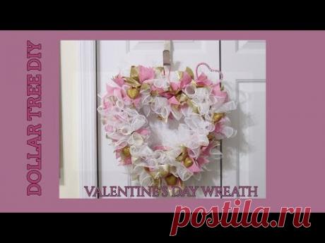 DOLLAR TREE VALENTINE'S DAY WREATH