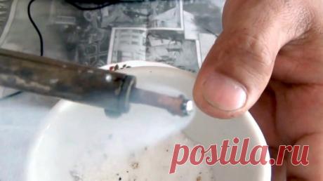 Как моментально очистить жало паяльника