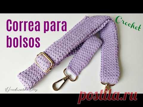 Correa para bolsos tejida con técnica de crochet tunecino - YouTube